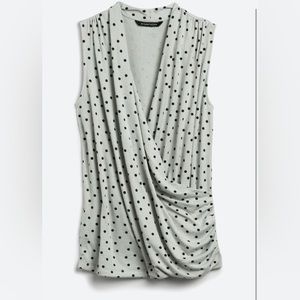 Benni wrap front ruched knit top